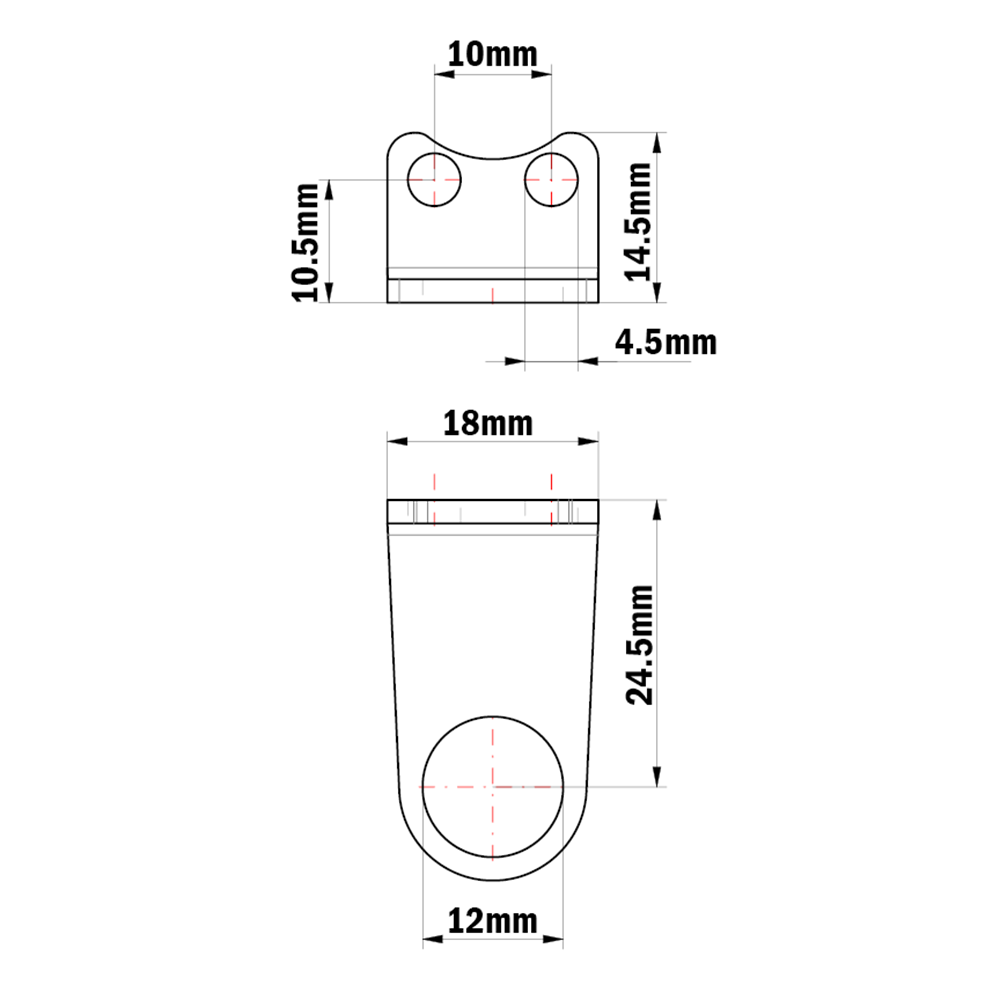 66-212-1 MODULAR SOLUTIONS ALUMINUM BRACKET<br>12MM SENSOR HOLDING